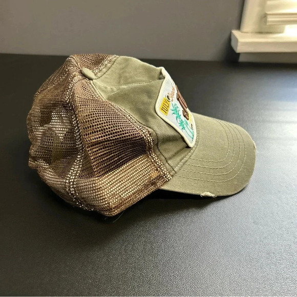 Joes‎ Crab Shack Hat Cap Adjustable Strap Back One Size Green Distressed Vintage - Picture 7 of 10